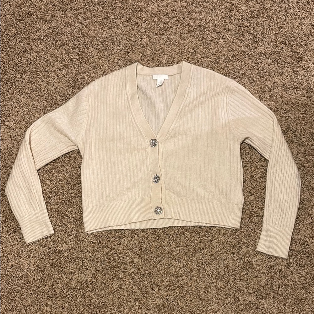 H&M Beige Cardigan Sweater